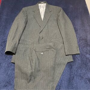 Reed St James 40S 36 x 27 Gray Pinstriped Vintage 2Btn Suit & Pants Set